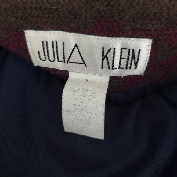 Julia Klein Vintage southwestern cotton Blend Coat 2X - Picture 8 of 9
